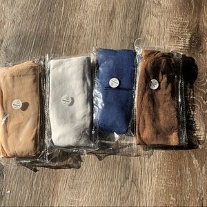 NEW 4 Pairs of Compression Socks, (1 white, 1 brown, 1 blue, 1 tan), Size L/XL